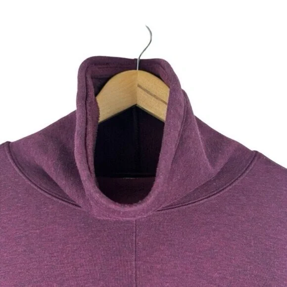 Athleta Cozy Karma Funnel Neck Sweatshirt Spiced Cabernet Fleece Lined US M - Picture 6 of 13